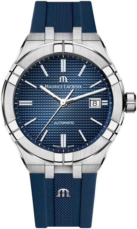  Shop Authentic Maurice Lacroix Aikon Automatic Date Blue Dial Blue Silicone Strap Watch For Men - AI6008-SS000-430-4 - Luxxuri