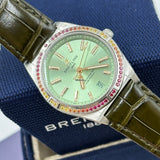  Shop Authentic Breitling Chronomat Automatic 36 South Sea Green Dial Green Leather Strap Watch for Women - A10380611L1P1 - Luxxuri