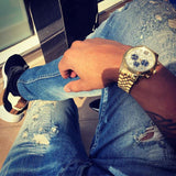  Shop Authentic Michael Kors Lexington Crystals Gold Dial Gold Steel Strap Watch for Men - MK8494 - Luxxuri