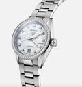  Shop Authentic Tag Heuer Carrera Date Diamonds Mother of Pearl Dial Silver Steel Strap Watch for Women - WBN2414.BA0621 - Luxxuri