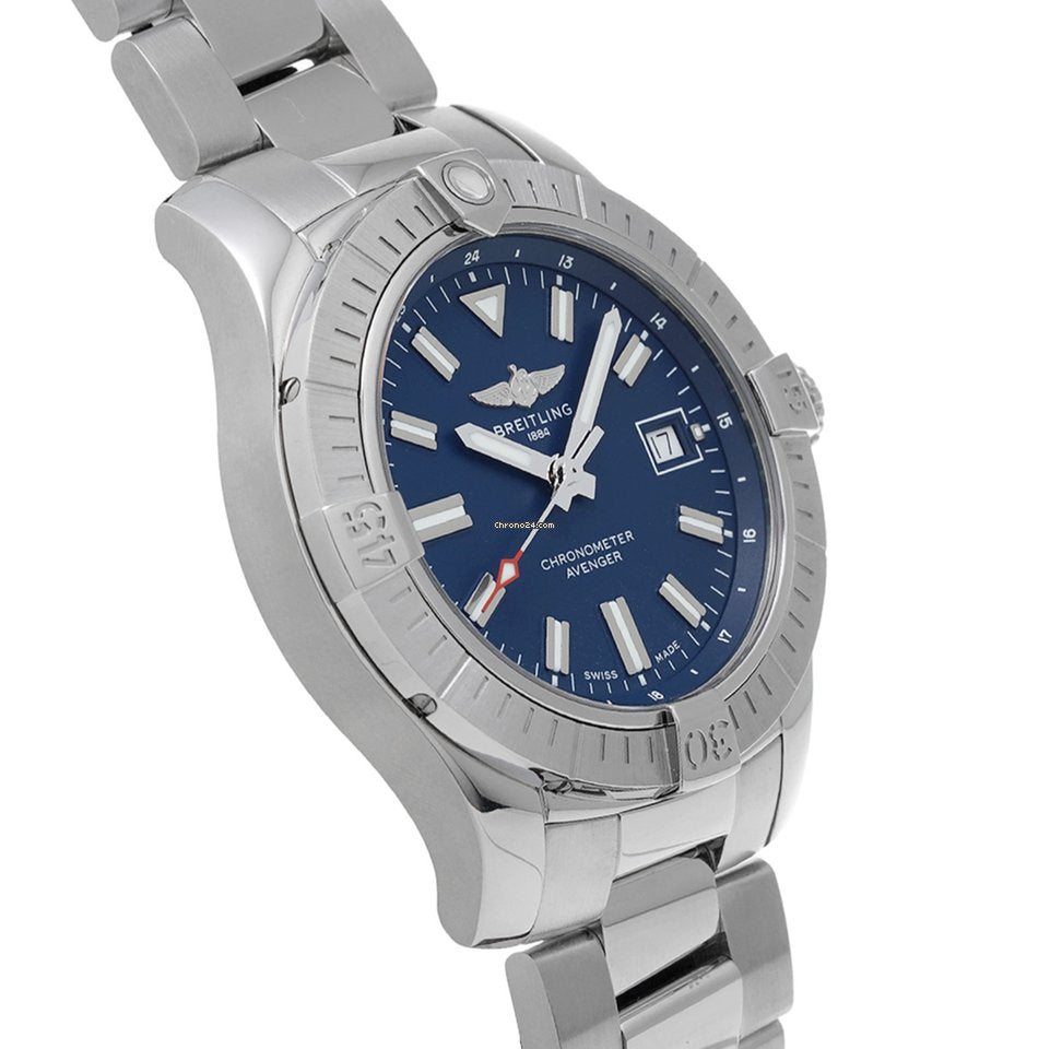  Shop Authentic Breitling Avenger Automatic 43mm Blue Dial Silver Steel Strap Watch for Men - A17318101C1A1 - Luxxuri
