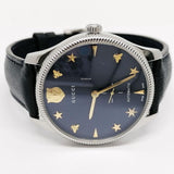  Shop Authentic Gucci G Timeless Automatic Blue Dial Black Leather Strap Watch For Men - YA126347 - Luxxuri