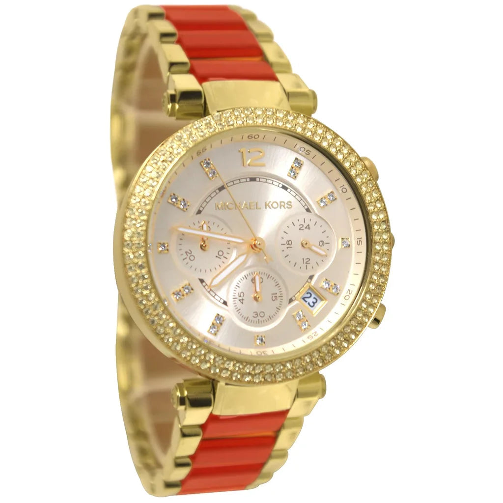  Shop Authentic Michael Kors Parker Gold Dial Two Tone Steel Strap Watch for Women - MK6139 - Luxxuri