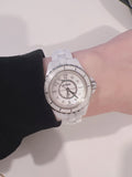  Shop Authentic Chanel J12 Diamonds Quartz Mother of Pearl White Dial White Steel Strap Watch for Women - J12 H2570 - Luxxuri