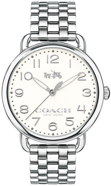 Coach Delancey Classic White Dial Silver Steel Strap Watch for Women - 14502260