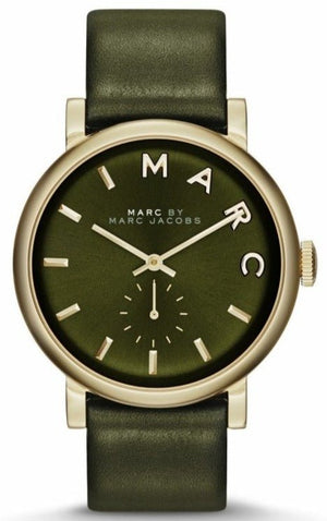 Shop Authentic Marc Jacobs Baker Olive Green Dial Olive Green Leather Strap Watch for Women - MBM1328 - Luxxuri