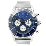 Shop Authentic Breitling Superocean Heritage B01 Chronograph 44 Blue Dial Silver Mesh Bracelet Watch for Men - AB0162161C1A1 - Luxxuri