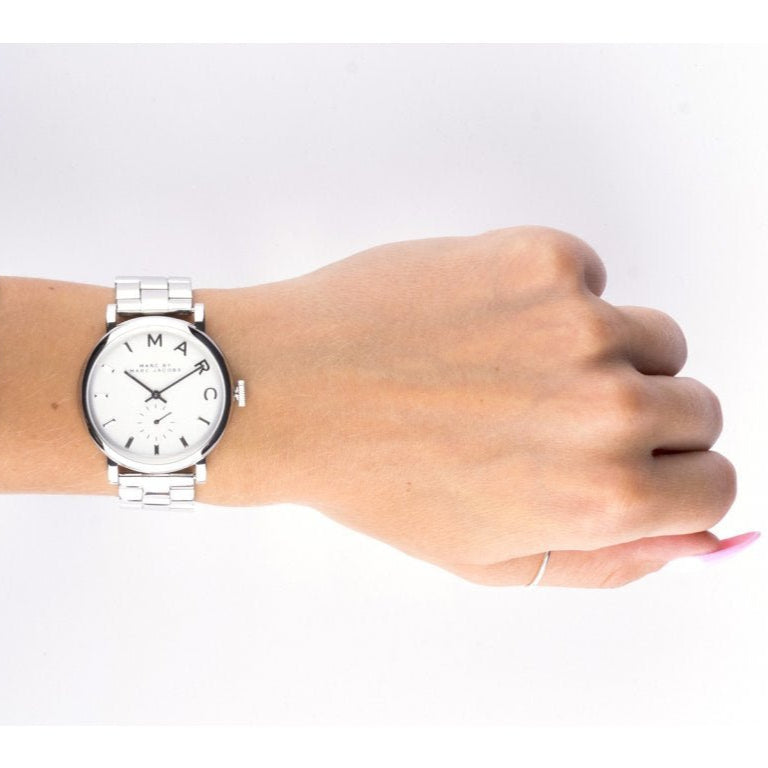  Shop Authentic Marc Jacobs Baker White Dial Silver Steel Strap Watch for Women - MBM3242 - Luxxuri