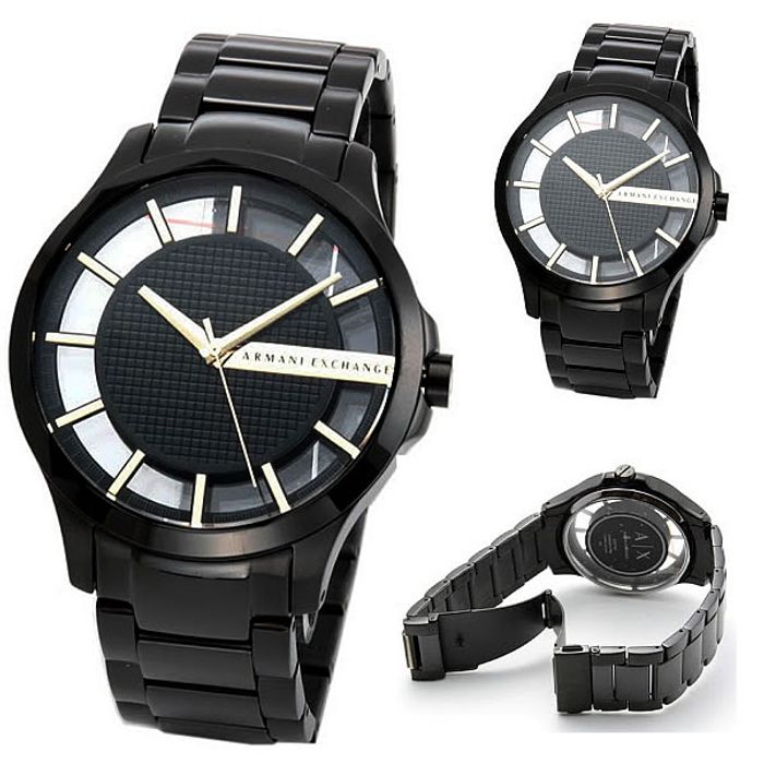  Shop Authentic Armani Exchange Hampton Chronograph Black Dial Black Steel Strap Watch For Men - AX2192 - Luxxuri