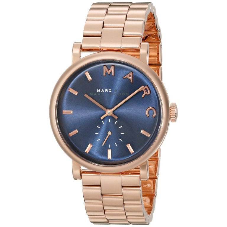  Shop Authentic Marc Jacobs Baker Blue Dial Rose Gold Steel Strap Watch for Women - MBM3330 - Luxxuri