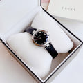  Shop Authentic Gucci Diamantissima Diamonds Black Dial Black Leather Strap Watch For Women - YA141403 - Luxxuri