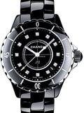  Shop Authentic Chanel J12 Quartz Diamonds Black Dial Black Steel Strap Watch for Women - J12 H1625 - Luxxuri