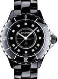  Shop Authentic Chanel J12 Quartz Diamonds Black Dial Black Steel Strap Watch for Women - J12 H1625 - Luxxuri