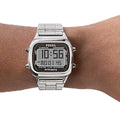 Fossil Retro Digital Silver Dial Silver Steel Strap Watch for Men - FS5844