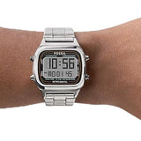  Shop Authentic Fossil Retro Digital Silver Dial Silver Steel Strap Watch for Men - FS5844 - Luxxuri