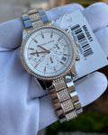  Shop Authentic Michael Kors Ritz Chronograph White Dial Two Tone Steel Strap Watch For Women - MK6651 - Luxxuri