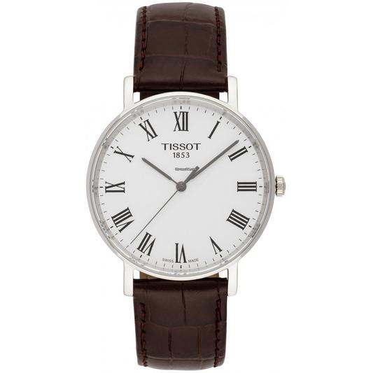  Shop Authentic Tissot T Classic Everytime White Dial Brown Leather Strap Watch For Men - T109.410.16.033.00 - Luxxuri