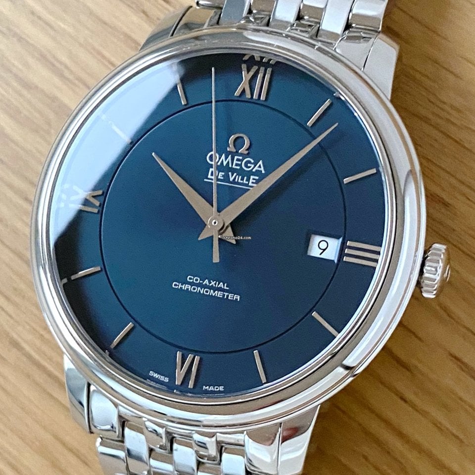  Shop Authentic Omega De Ville Prestige Co-Axial Orbis Blue Dial Silver Steel Strap Watch for Men - 424.10.40.20.03.001 - Luxxuri