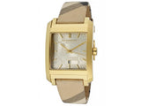  Shop Authentic Burberry Nova Gold Tone Square Dial Leather Strap Watch for Women - BU1582 - Luxxuri