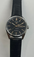  Shop Authentic Tag Heuer Carrera Day Date Black Dial Black Leather Strap Watch for Men - WBN2013.FC6503 - Luxxuri