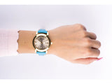 Shop Authentic Burberry The City Gold Dial Blue Leather Strap Watch for Women - BU9018 - Luxxuri