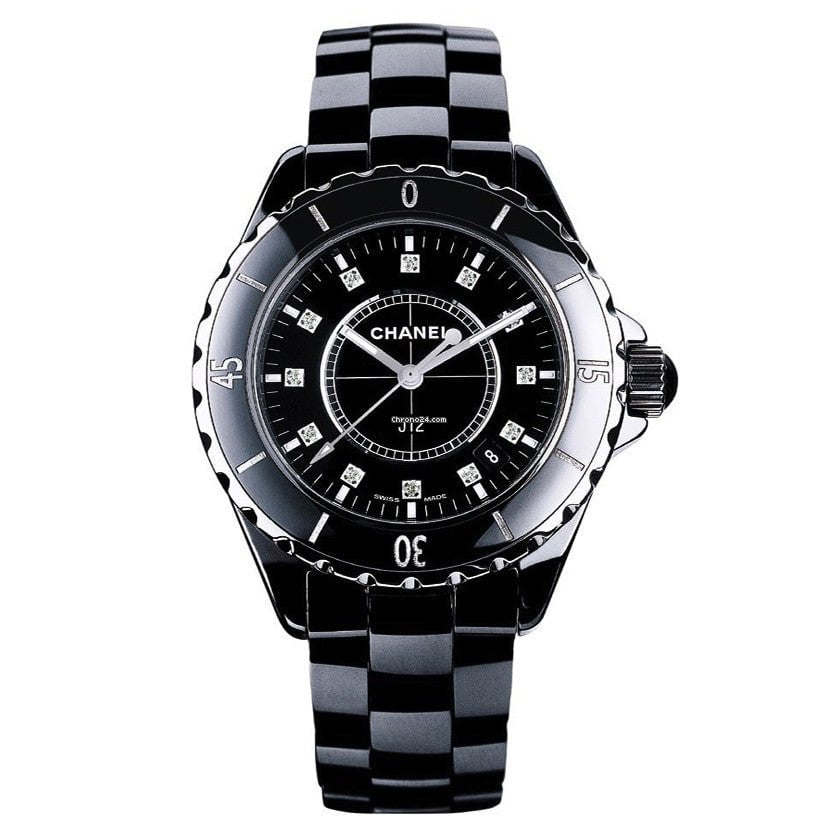  Shop Authentic Chanel J12 Quartz Diamonds Black Dial Black Steel Strap Watch for Women - J12 H1625 - Luxxuri