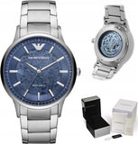  Shop Authentic Emporio Armani Renato Automatic Blue Dial Silver Steel Strap Watch For Men - AR60037 - Luxxuri