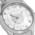  Shop Authentic Gucci G Timeless Quartz Silver Dial Silver Steel Strap Watch For Women - YA126595 - Luxxuri