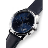  Shop Authentic Hugo Boss Time One Blue Dial Black Leather Strap Watch for Men - 1513431 - Luxxuri