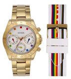  Shop Authentic Guess Exclusive Multi Color White Dial Gold Steel Strap Watch for Women - GW0457L1 - Luxxuri