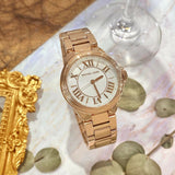  Shop Authentic Michael Kors Camille Quartz White Dial Rose Gold Steel Strap Watch For Women - MK7256 - Luxxuri