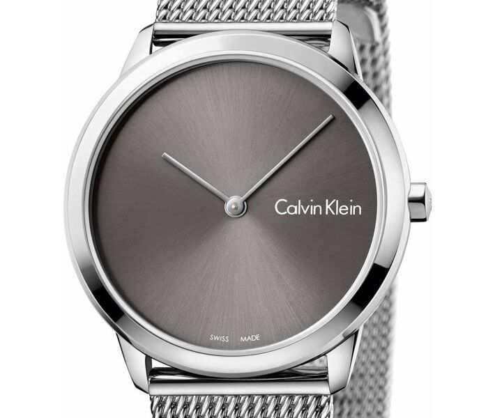  Shop Authentic Calvin Klein Minimal Grey Dial Silver Mesh Bracelet Watch for Women - K3M221Y3 - Luxxuri