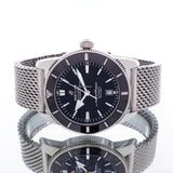  Shop Authentic Breitling Superocean Heritage B20 Automatic 46 Black Dial Silver Mesh Bracelet Watch for Men - AB2020121B1A1 - Luxxuri