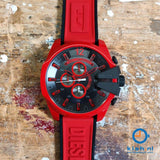  Shop Authentic Diesel Mega Chief Chronograph Black Dial Red Rubber Strap Watch For Men - DZ4526 - Luxxuri