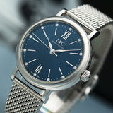  Shop Authentic IWC Portofino Automatic Blue Dial Silver Mesh Bracelet Watch for Women - IW357404 - Luxxuri