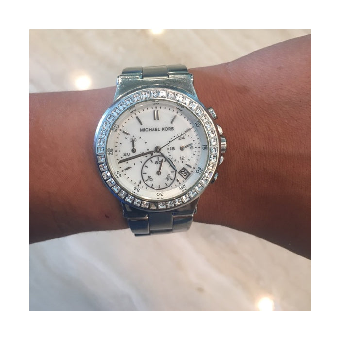 Michael Kors Dylan Silver Dial Silver Steel Strap Watch for Women - MK5585