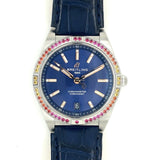  Shop Authentic Breitling Chronomat Automatic 36 South Sea Blue Dial Blue Leather Strap Watch for Women - A10380611C1P1 - Luxxuri