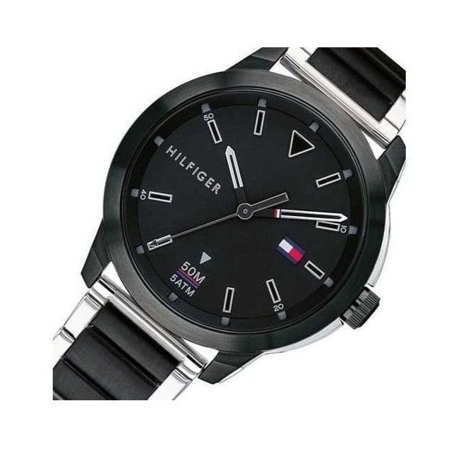  Shop Authentic Tommy Hilfiger Sneaker Quartz Black Dial Two Tone Steel Strap Watch for Men - 1791619 - Luxxuri