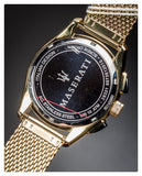  Shop Authentic Maserati Traguardo 45mm Quartz Gold Black Dial Watch For Men - R8873612010 - Luxxuri