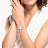  Shop Authentic Swarovski Crystal Frost White Dial Pink Leather Strap Watch for Women - 5519223 - Luxxuri