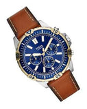  Shop Authentic Fossil Garrett Chronograph Blue Dial Brown Leather Strap Watch for Men - FS5625 - Luxxuri