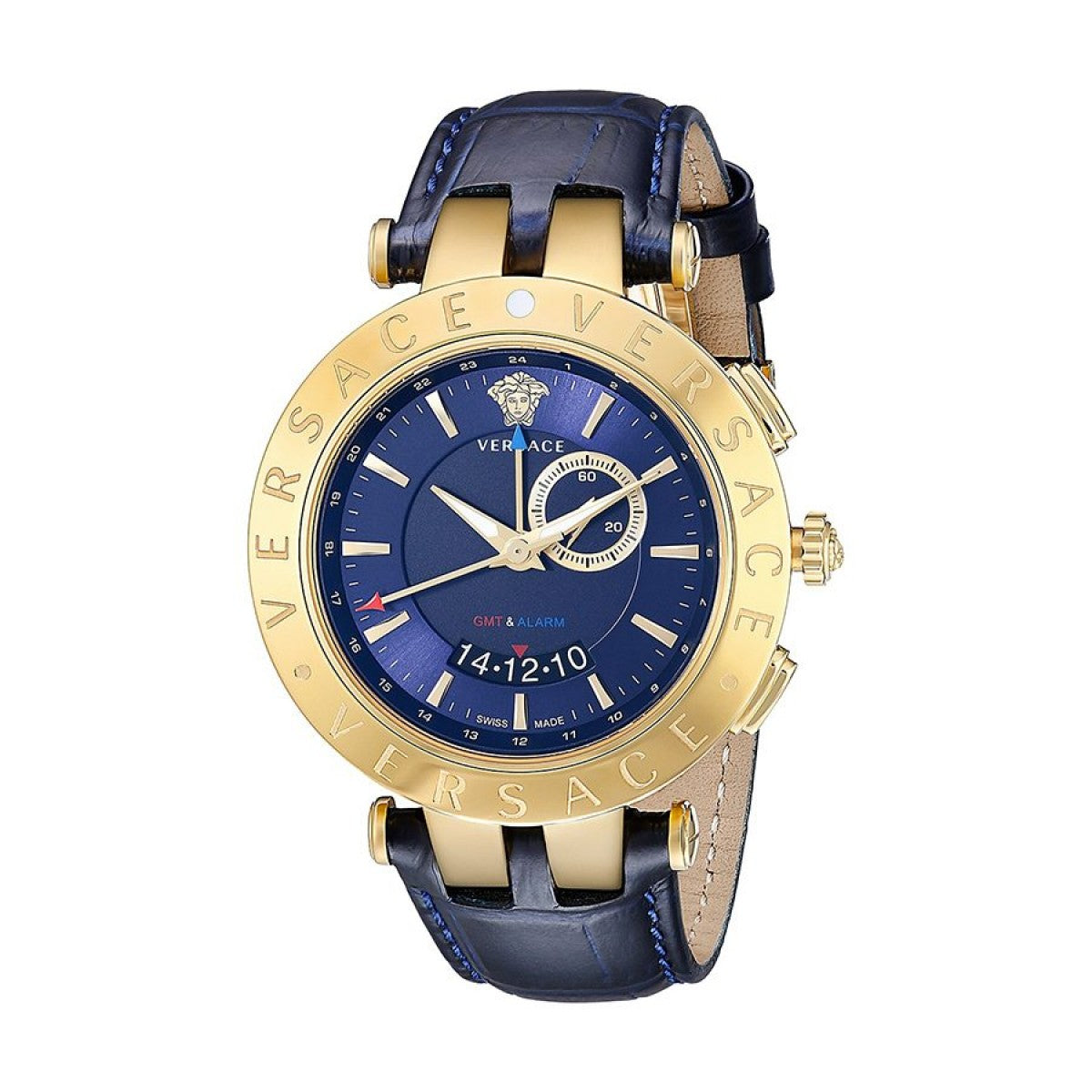  Shop Authentic Versace Race GMT Blue Dial Blue Leather Strap Watch For Men - 29G70D282 - Luxxuri