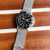  Shop Authentic Hugo Boss Admiral Black Dial Silver Mesh Bracelet Watch for Men - 1513904 - Luxxuri