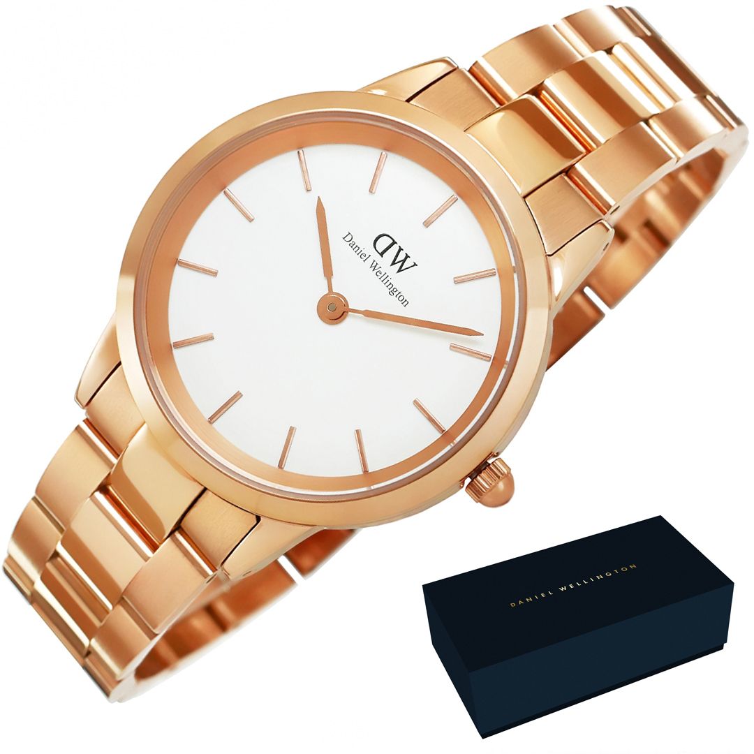  Shop Authentic Daniel Wellington Iconic Link White Dial Rose Gold Steel Strap Watch For Women - DW00100209 - Luxxuri