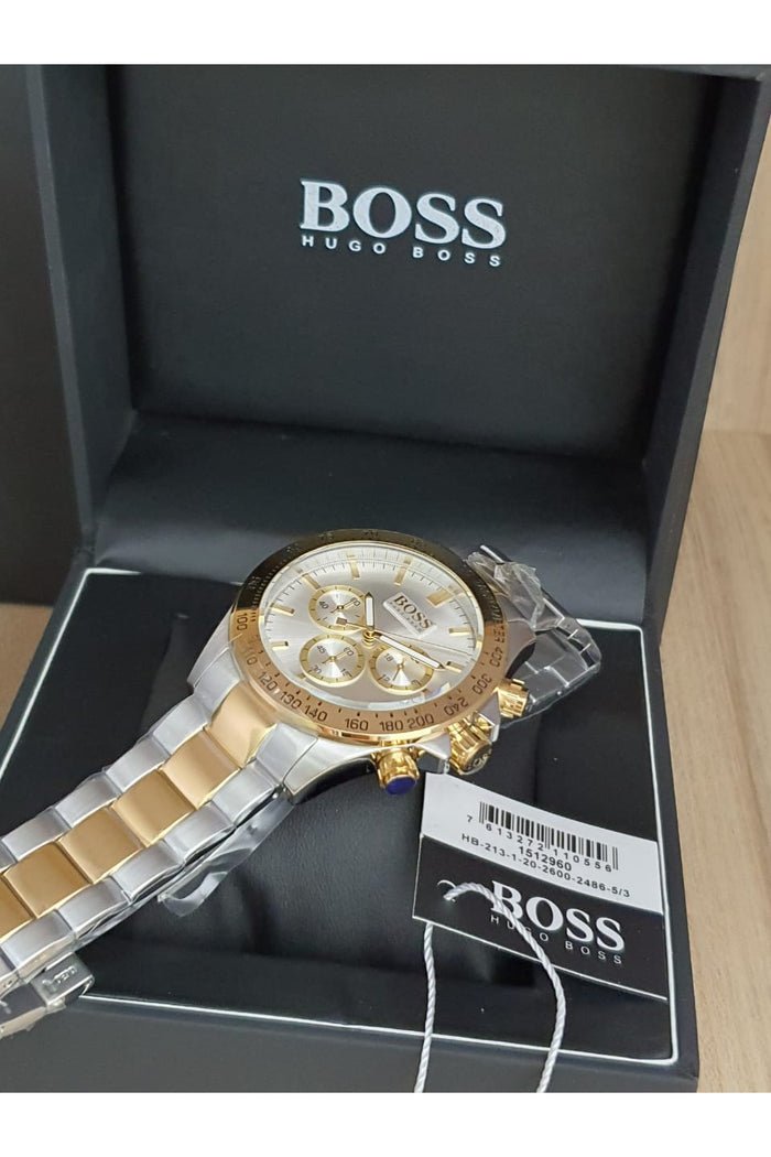  Shop Authentic Hugo Boss Ikon Chronograph Silver Dial Two Tone Steel Strap Watch for Men - 1512960 - Luxxuri