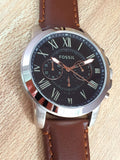  Shop Authentic Fossil Grant Chronograph Black Dial Brown Leather Strap Watch for Men - FS4813 - Luxxuri
