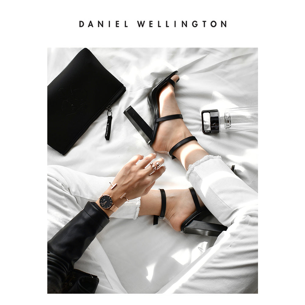  Shop Authentic Daniel Wellington Classic Petite Melrose Black Dial Rose Gold Mesh Bracelet Watch For Women - DW00100217 - Luxxuri