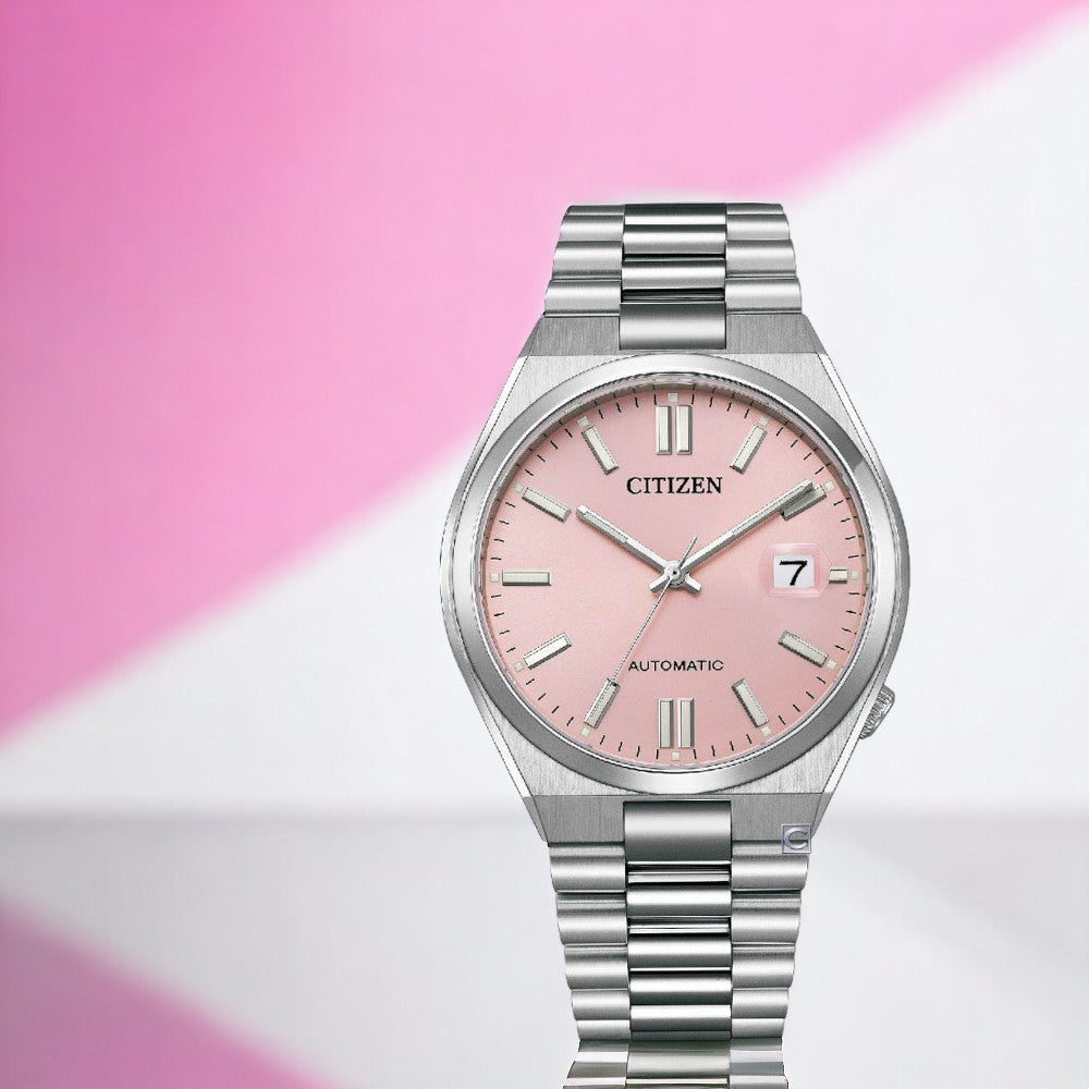  Shop Authentic Citizen x Pantone Automatic Dreamy Pink Dial Silver Steel Strap Watch For Men - NJ0158-89X - Luxxuri