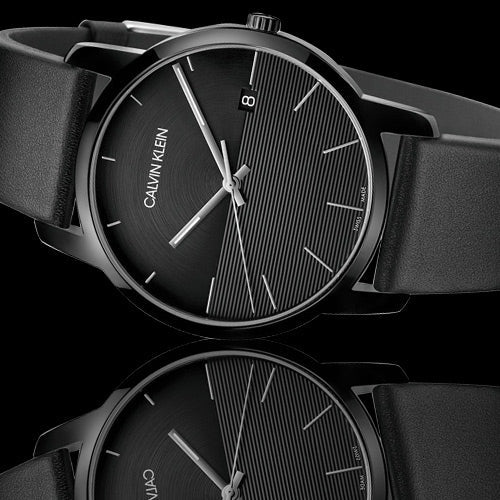  Shop Authentic Calvin Klein City Quartz Black Dial Black Leather Strap Watch for Men - K2G2G4C1 - Luxxuri
