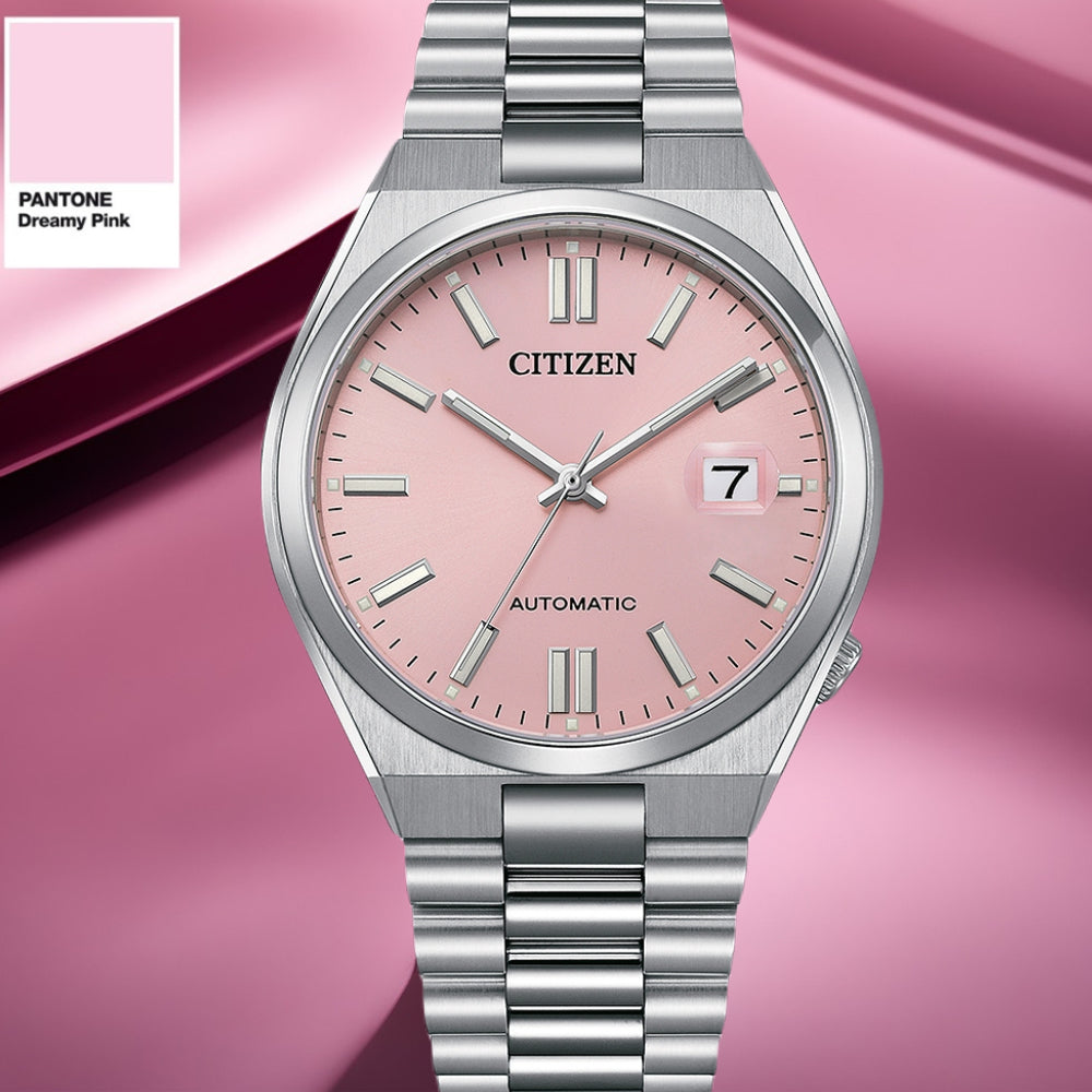  Shop Authentic Citizen x Pantone Automatic Dreamy Pink Dial Silver Steel Strap Watch For Men - NJ0158-89X - Luxxuri